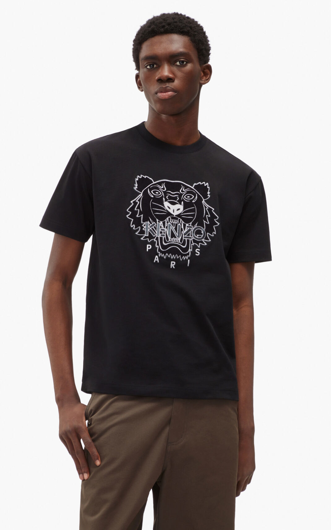 Kenzo The Winter Capsule Tiger Moška Majice Črna SI-7234483